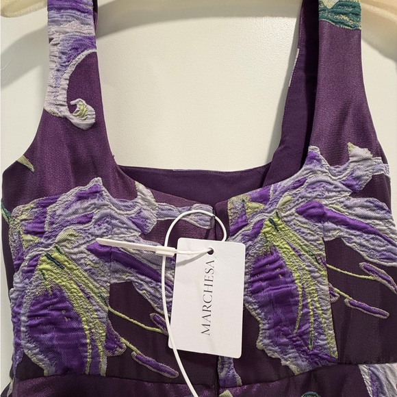 Chic Purple Floral High Low Gown - Picture 6 of 10